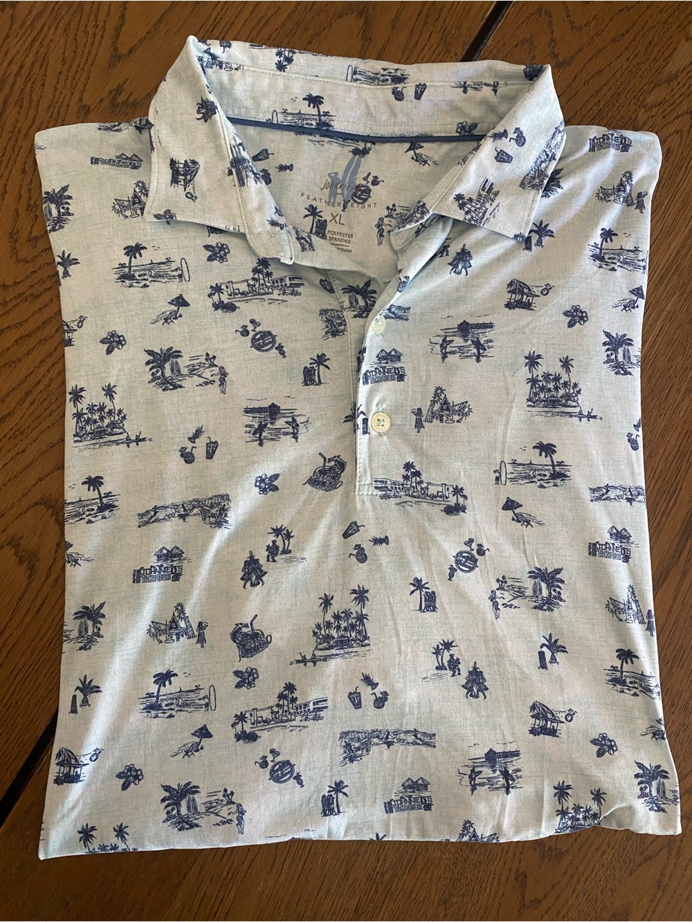 Johnnie-O UPF 50 Men’s XL Featherweight Tropical Print Performance Polo Shirt